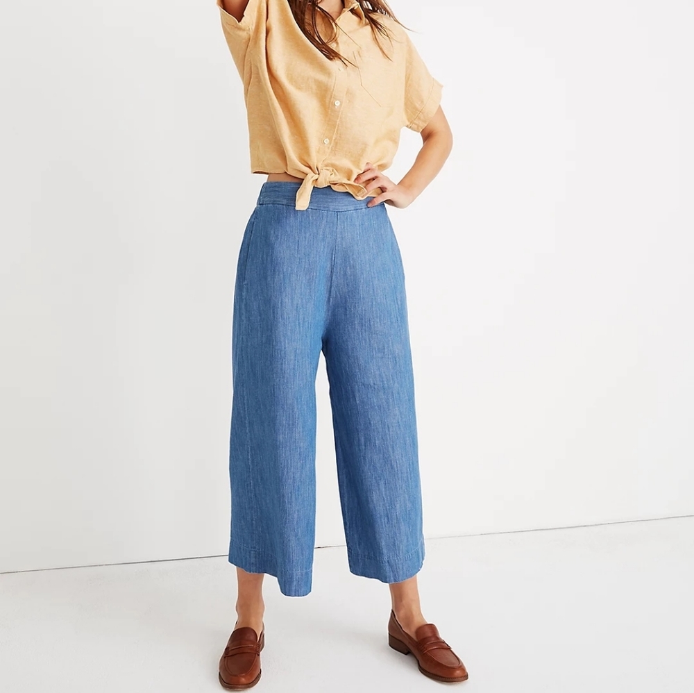 MADEWELL - Chambray Huston Pull-On Crop Pant